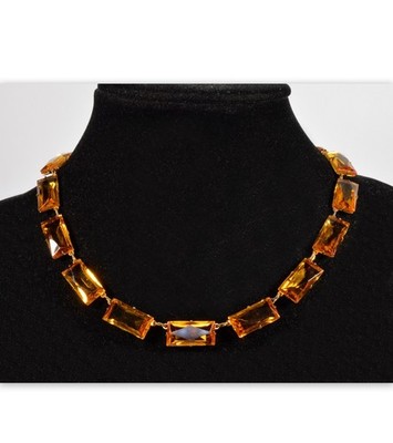 ART DECO FACETED GLASS RIVIERE NECKLACE C.1920