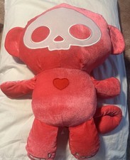 Skelanimals LARGE 19  rare Size Pink Kit Cat Plush. Stuffed Skeleton Heart Bones