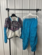 Vintage Olympic Exposure Women's 80s Tracksuit Set L Geometric Jacket Pants