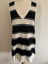 H&M Black White Striped Sleeveless Tank Top Short Dress BNWT RRP £12.99 Size S