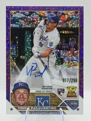 Vinnie Pasquantino Rookie Auto Purple Speckle Refractor /299 2023 Topps Chrome