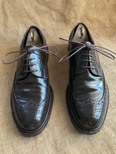 PRADA Mens Dark Brown Leather Wingtip Derby Shoes Size UK 7.5 || US 8.5