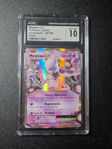 Mewtwo EX Pokemon XY Evolutions 2016 52/108 Gem Mint Holo CGC 10