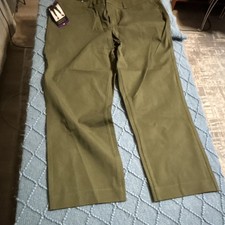 Banana Republic Slim Straight Cropped Pants Olive Flat Front Women s