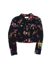 2011 VERSACE for H M Black Floral Fan Origami Print Stretchy Jacket - US 4