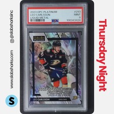 2023 O-PEE-CHEE PLATINUM #293 LEO CARLSSON LIQUID METAL RC ROOKIE /399 PSA 9