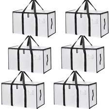 6 Pack Clear Clothes Storage Bags Water Resistant Thickened Storage Bag, 91L...