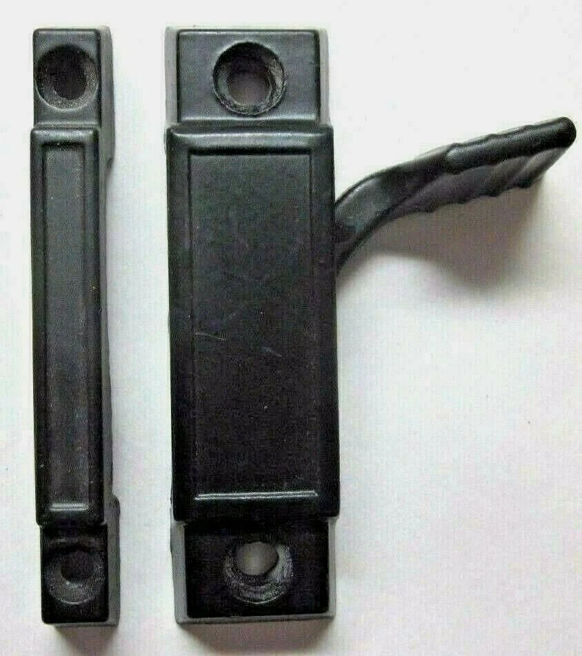 Черный цинковый замок для раздвижного окна защелка створка 2-1/4 дюйма центры 3/8 дюйма задняя крышка и кромка - Изображение 4 из 4