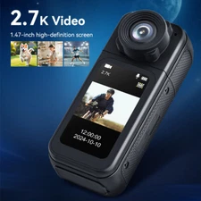 2.7K HD Wifi Action Camera Portable Vlogging, Hands-Free POV Recording Body Cam