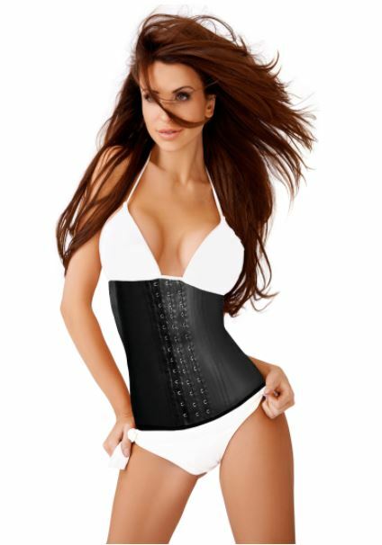 Colombian 1021 3-Hook Black Latex Sport Waist Cincher Fajas Girdle