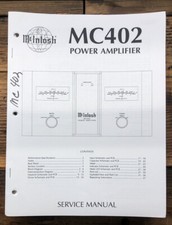 McIntosh MC402 MC-402 Amplifier Service Manual Original 
