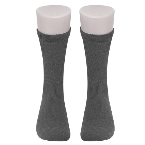 Diabetic Men's & Women Non Skid Crew Slipper Socks Size 10-13 Color Grey 3 Pack - Picture 4 of 5
