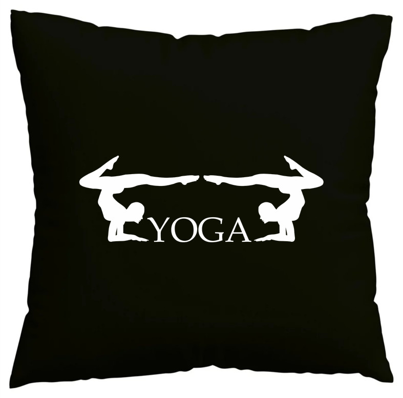 Kissenbezug YOGA GYM FITNESS GYMNASTIK YOGAÜBUNGEN YOGA CLUB BAUC Schwarz 601974