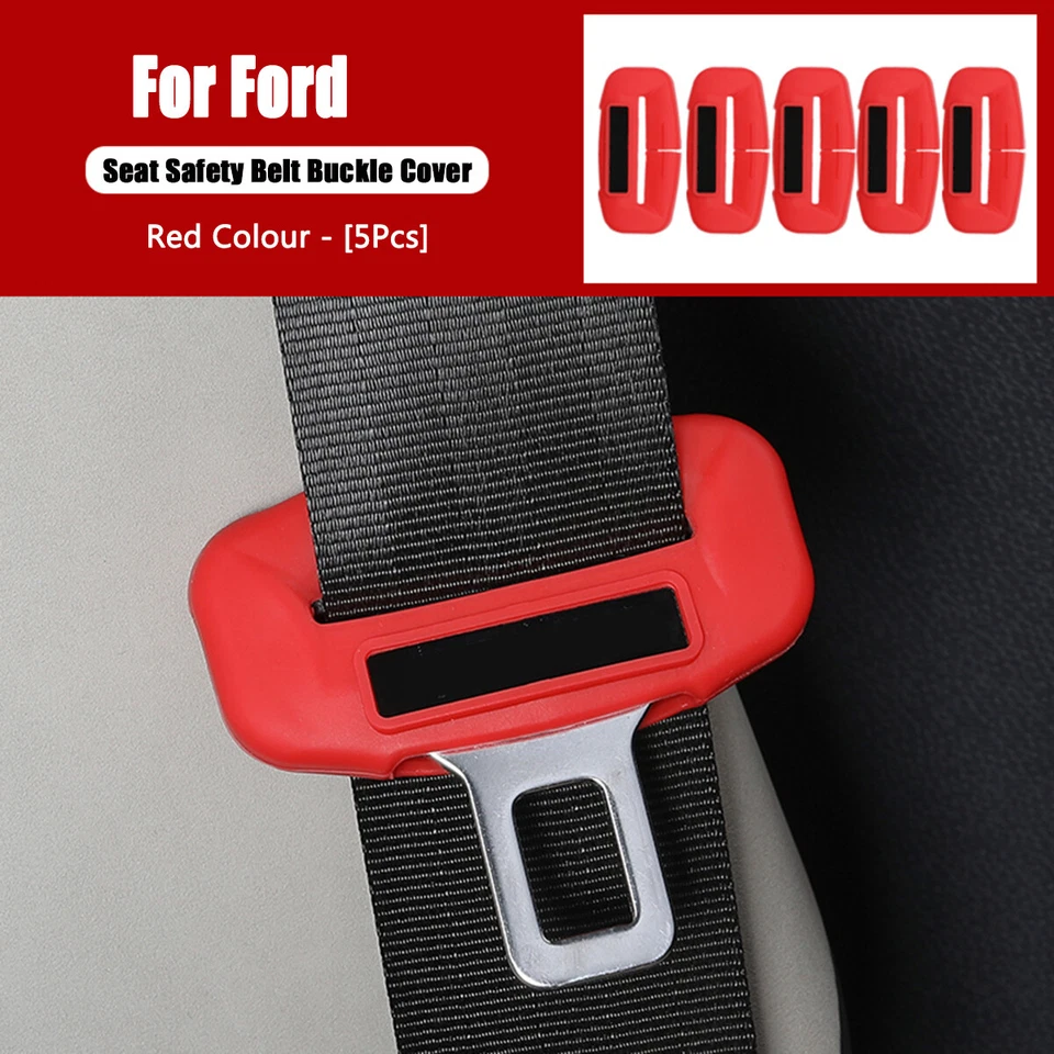 Seat Belt Buckle Cover 5PCS Silicone Seat Belt Clips Sleeve For Ford Edge 2015+ - Image 2 of 4