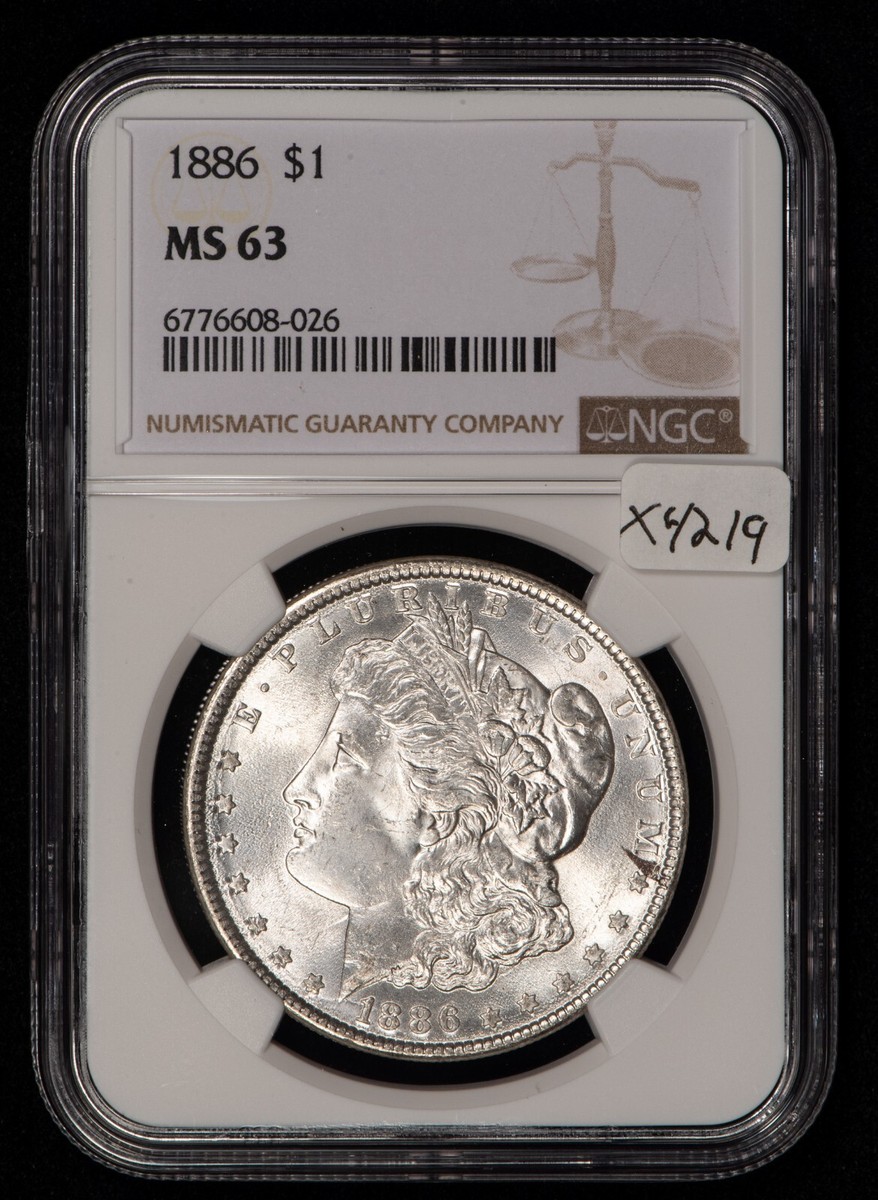 1886 $1 Morgan Silver Dollar - VAM-6B Clashed Obverse - NGC MS 63