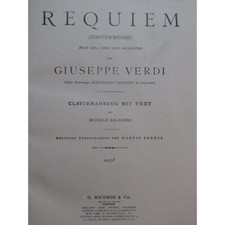 VERDI Giuseppe Requiem Tedesco Canto Pianoforte