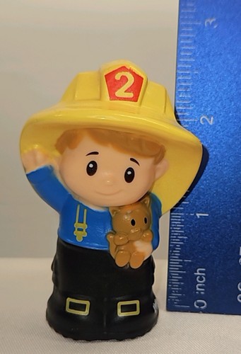 2014 Fisher Price Little People Firefighter Fireman with Cat Figure Replacement - Picture 9 of 9
