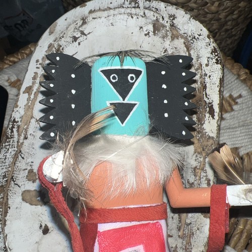 Navajo Corvo Madre Kachina 7" Artista Firmato Livingston - Foto 5 di 7