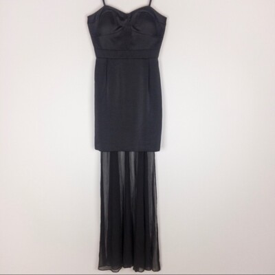 NEW BCBGMAXAZRIA BLACK STRAPLESS HIGH-LOW DRESS SIZE 2 | eBay