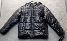 Rothschild Puffer Jacket Youth XL Black Hooded Pouch Pockets Long Sleeve Zipper