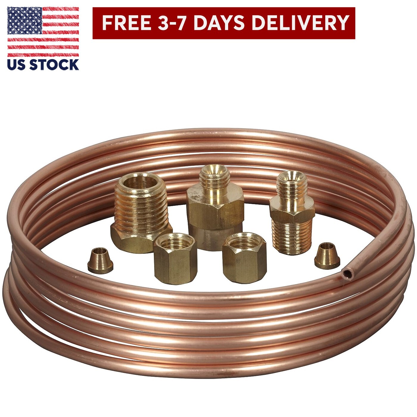 Oil Pressure Mechanical Gauge Line Kit 1/8" x 6' Copper Tubing Kit Car Truck eBay
