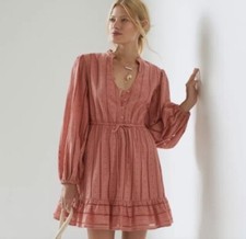 Anthropologie forever that girl eyelet mini dress Size Med New Rusty Pink Rose