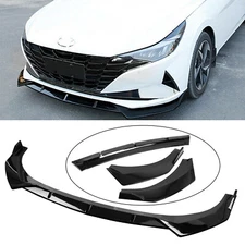 Fit For 21-22 hyundai Elantra Gloss Black Front Bumper Lip Spoiler Body Kit 3PCS