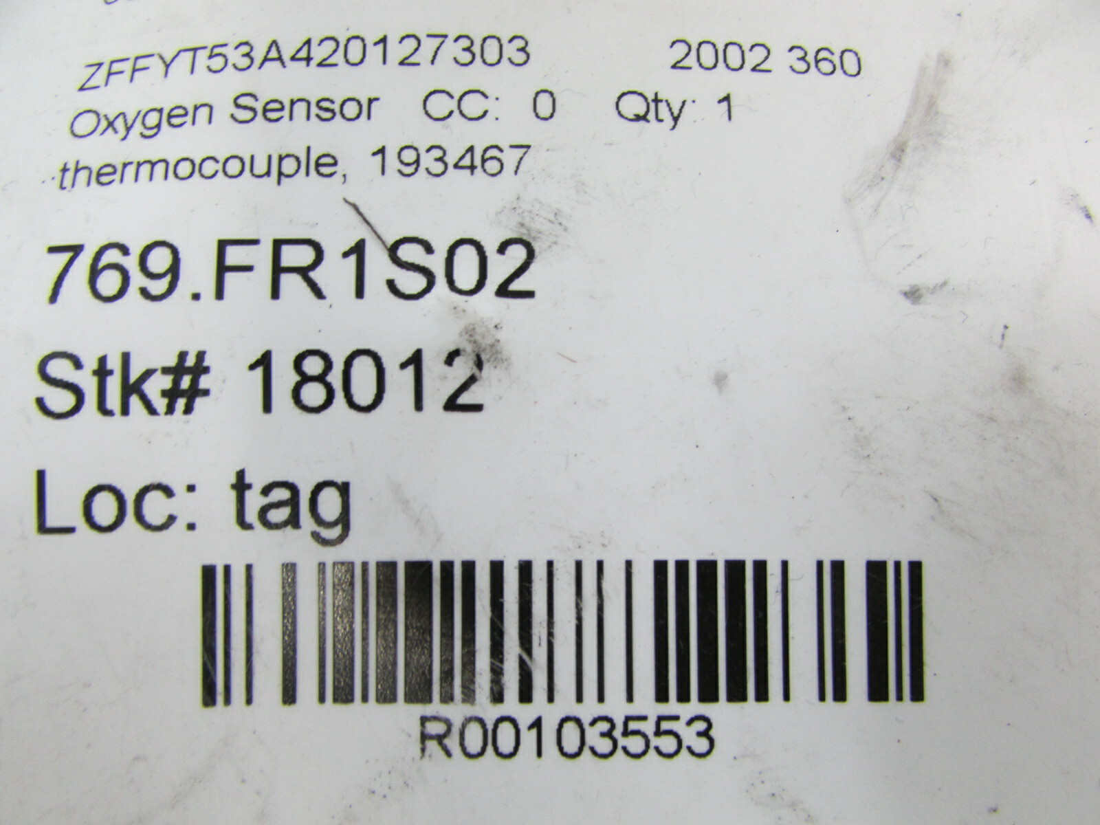 Ferrari 360 Modena, Spider, Challenge, Thermocouple Sensor, Used, P/N 193467