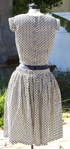 Women's Vintage MSK 3 Piece Skirt Suit White Black Polka Dot 28 Pockets Yellow - Picture 12 of 15