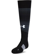 Under Armour Performance Kids Black OTC Nylon Stripe UA Global Soccer Socks Sz L