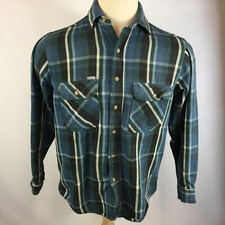 Vintage 90s Carhartt Distressed Worn Work Plaid Flannel Shirt Medium USA Made