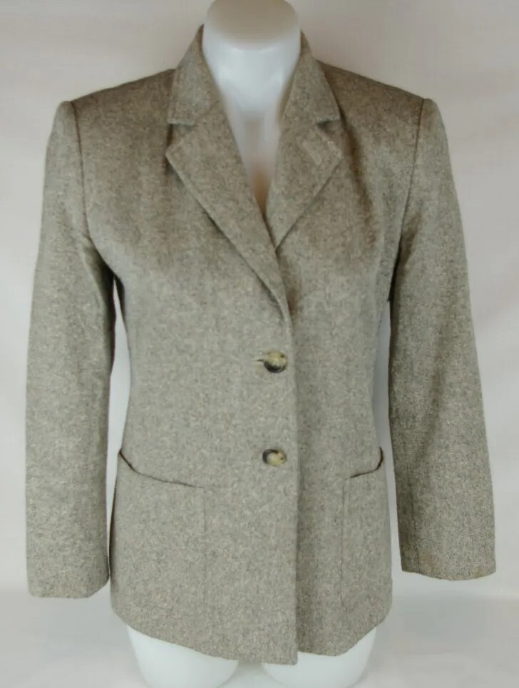 Talbots Petites Gray Fully Lined  2 Button Wool B… - image 9
