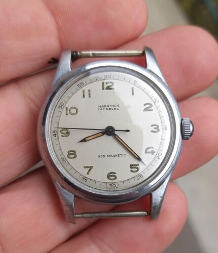 Vintage WWII Marathon Military Watch Ernest Borel & Co. Hammer Automatic AS 1173 - Picture 3 of 24