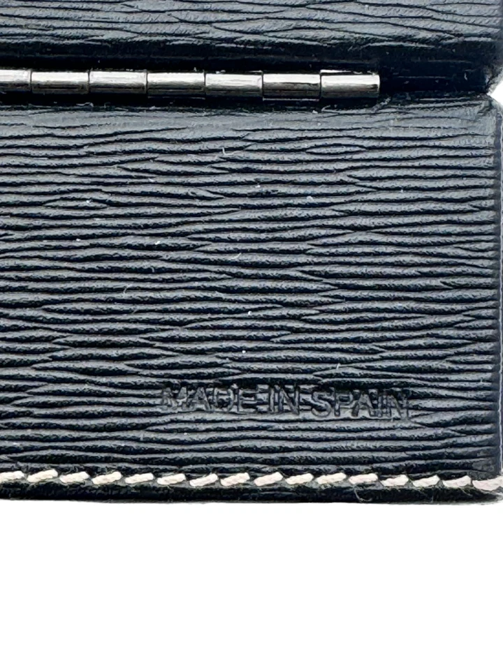 Coach винтажный на петлях черный текстурированный Epi кожаный жесткий чехол ювелирных изделий шкатулка Испания - Изображение 3 из 4