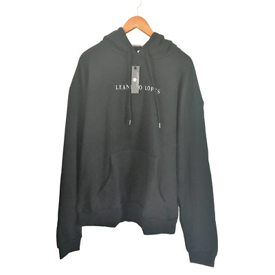 Designer Hoodie Black Size XL Cotton Streetwear Oversize Leandro Lopes