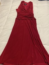 Nine West Womens Sz 4 petite Jersey Halter Dress Red