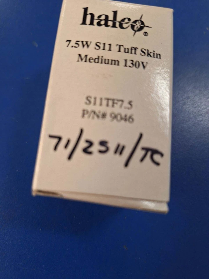 HALCO 9046 S11TF7.5 MEDIUM BASE TUFF SKIN 7.5W 130V S11 BULB SHATTER RESISTANT - Image 2 of 4