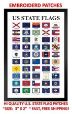 U.S. STATE FLAG EMBROIDERED PATCH IRON-ON OR SEW-ON HI-QLTY APPLIQUE (3 x 2”)