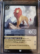 Disney Lorcana TCG First Chapter Simba Rightful Heir Uncommon #190 Lion King