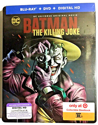 BATMAN~ THE KILLING JOKE ~Target EXCLUSIVE STEELBOOK~ Blu-Ray/DVD~Rated (R)~ New