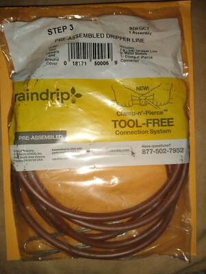 RAINDRIP PRE-ASSEMBLED DRIPPER LINE, TOOL-FREE SYSTEM, SDFGCT