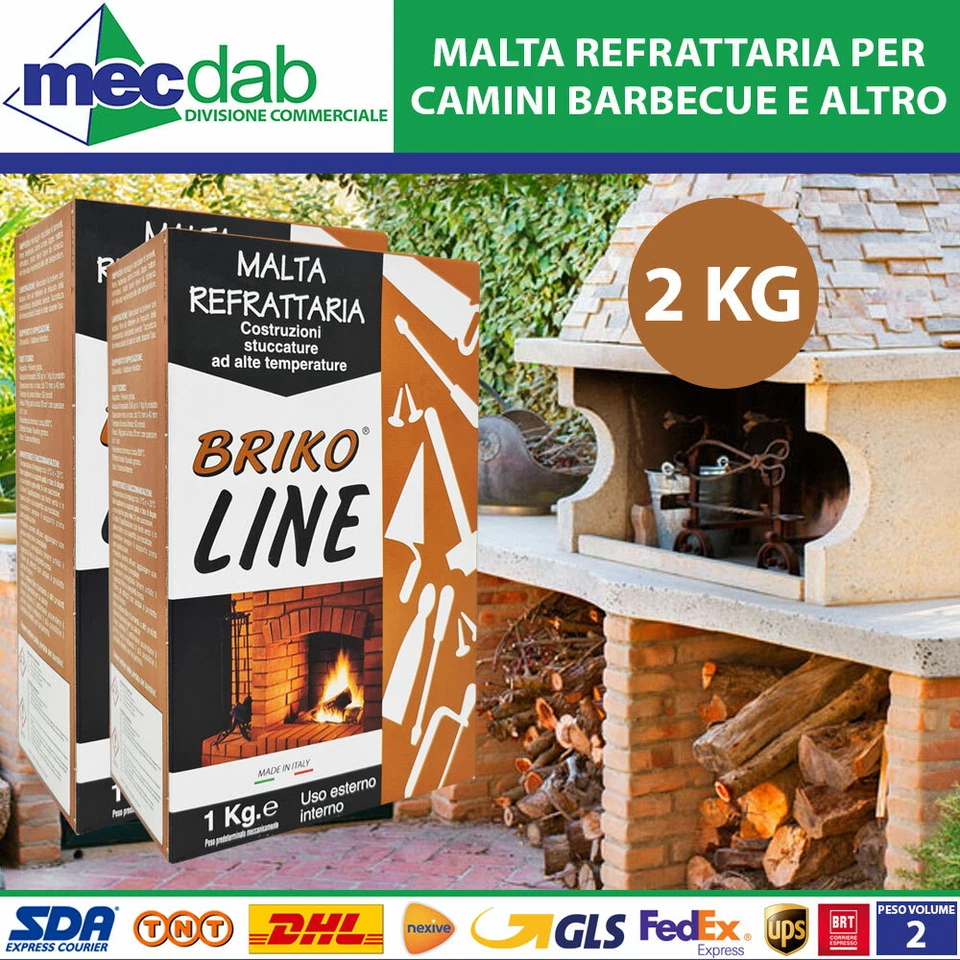 Malta Refrattaria Ad Alta Temperatura Per Caminetti Forni Barbecue Briko Line