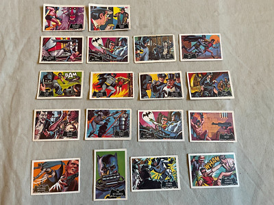 RESTPOSTEN 18 BATMAN Trade CardS A&BC Kaugummi Original Vintage 1966 BLACK BAT