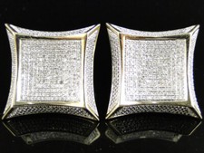 10K Yellow Gold Diamond XL Kite Shape Stud Earrings 25mm 1.25 Ct