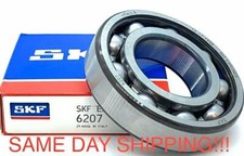 SKF 6207 DEEP GROOVE BALL BEARING, OPEN TYPE, NO SEALS 35x72x17mm