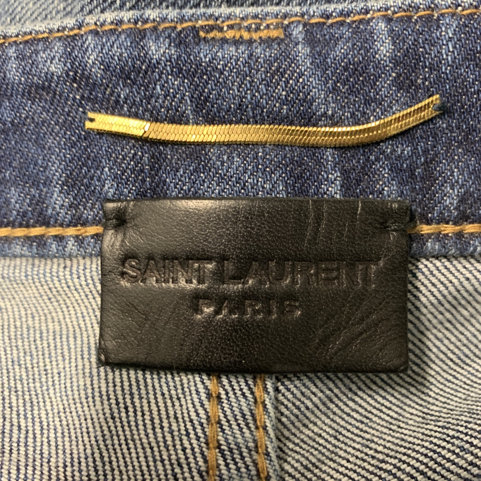 Jeans skinny blu Saint Laurent taglia 26 cotone effetto invecchiato