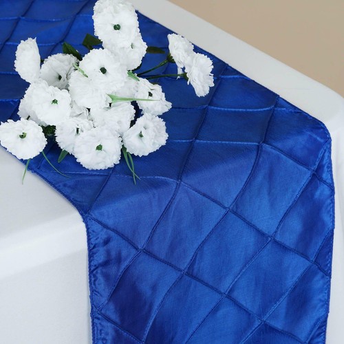 Royal Blue Pintuck Table Runners - Afbeelding 1 van 2