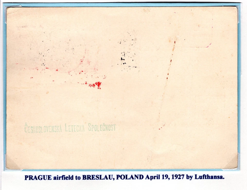 CHECOSLOVAQUIA 1927 PRIMER VUELO AIRE MAI CUBIERTA FRANQUEADO SCOTT C7-C8 Foto 2 de 2