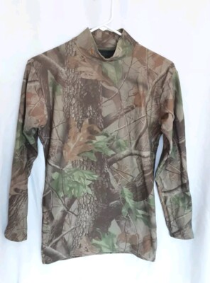 Under Armour RealTree Hardwood Camo Thermal Hunting Shirt Youth Sz