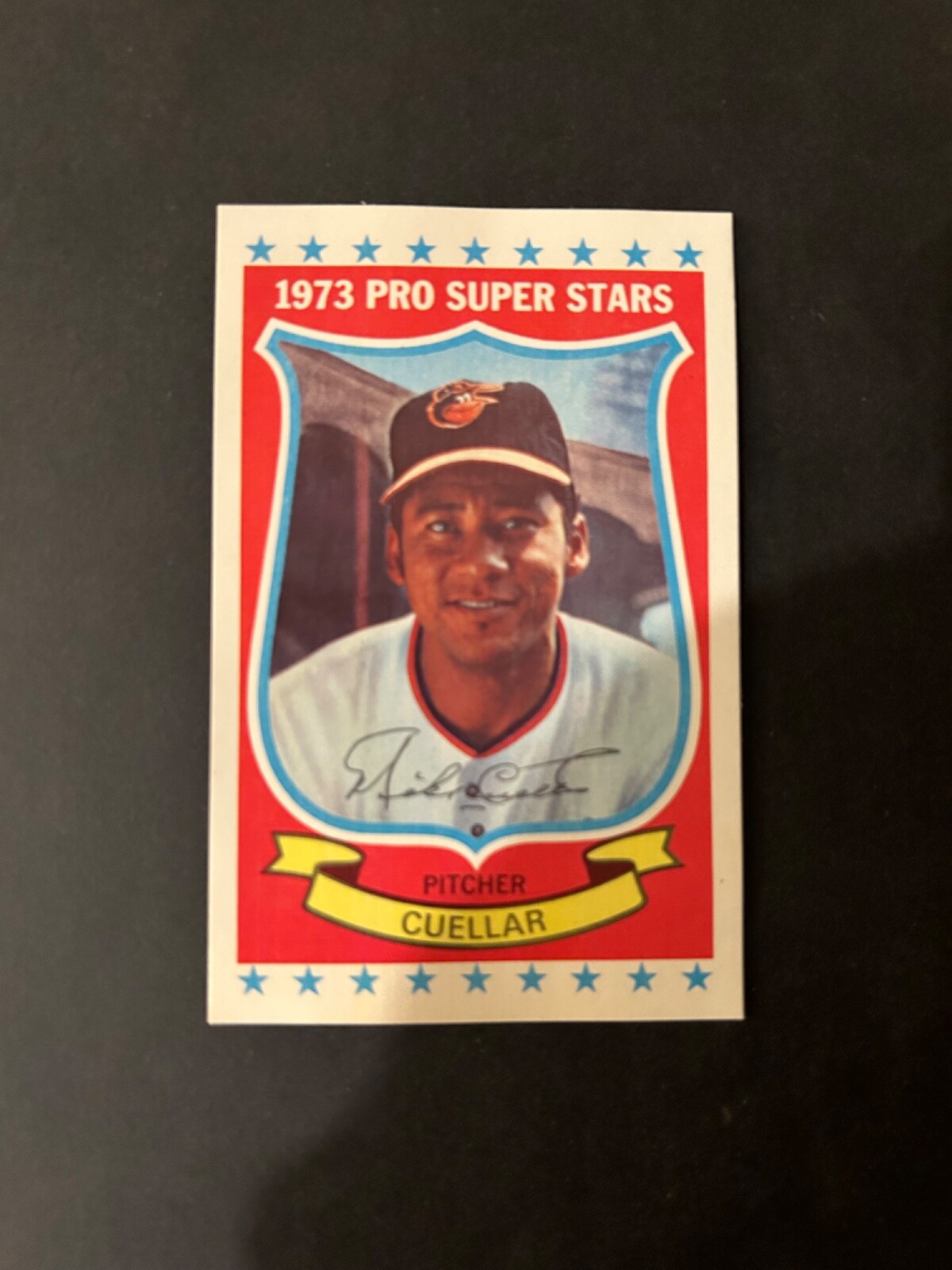 1973 Pro super stars Mike Cuellar blank back error